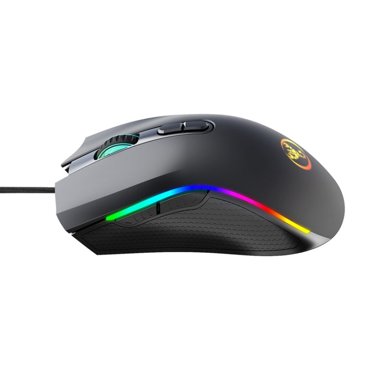 HXSJ A869 C tipa 7200 dpi 6 režīmu regulējama 7 taustiņu RGB gaismas vadu spēļu pele