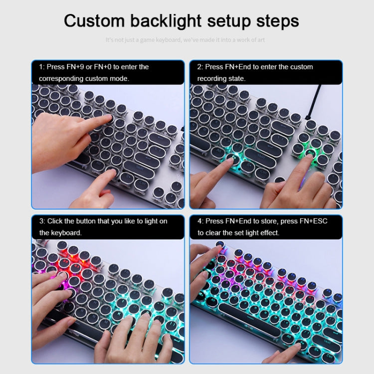 AULA S2016 104-keys Square Key Cap Mixing Light Mechanical Blue Switch Metal Panel Wired USB Gaming Keyboard, Length: 1.6m