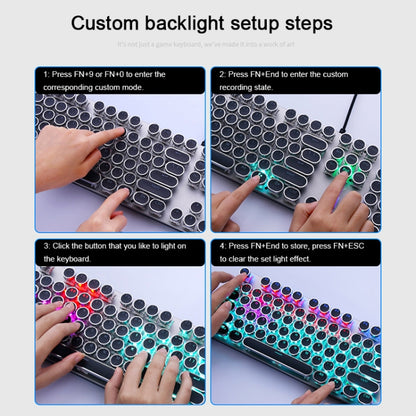AULA S2016 104-keys Square Key Cap Mixing Light Mechanical Blue Switch Metal Panel Wired USB Gaming Keyboard, Length: 1.6m