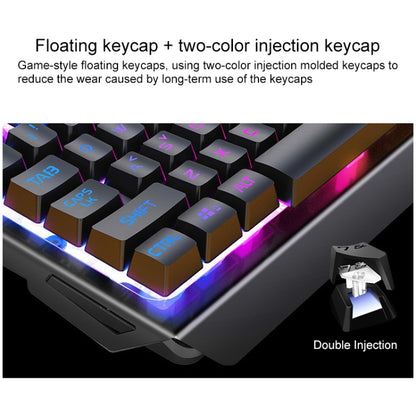 YINDIAO V2 Mechanical Feel Gaming Keyboard Mouse Set (Black Orange Yellow Light)