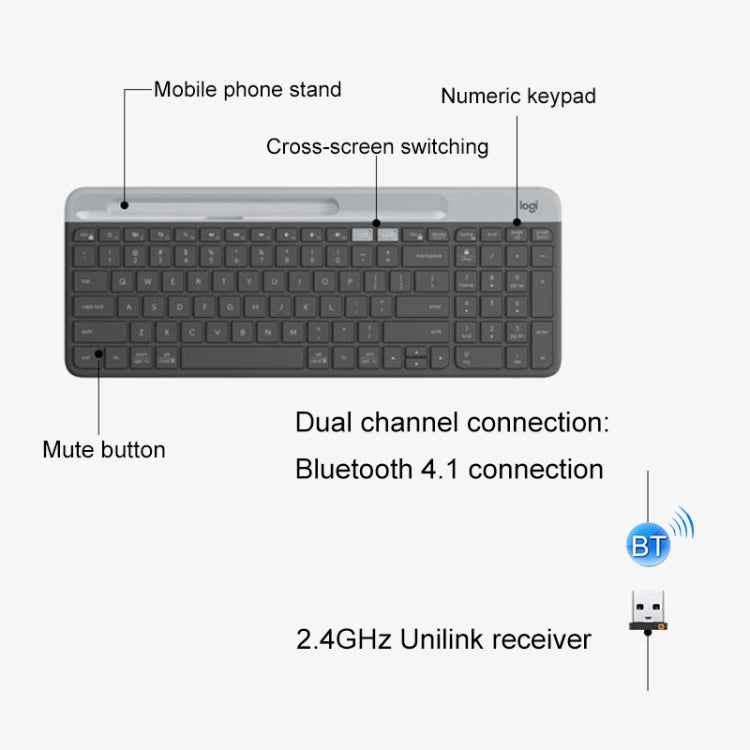Logitech K580 Dual Modes — тонкая и легкая многофункциональная беспроводная клавиатура с держателем для телефона