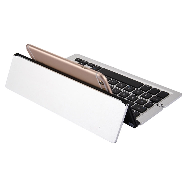 F18 Ultra-slim Rechargeable Foldable 58 Keys Bluetooth Wireless Keyboard with Holder