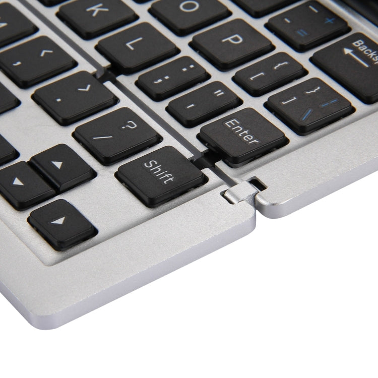 F18 Ultra-slim Rechargeable Foldable 58 Keys Bluetooth Wireless Keyboard with Holder