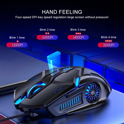 YINDIAO G5 3200DPI 4-modes Adjustable 6-keys RGB Light Wired Gaming Mouse