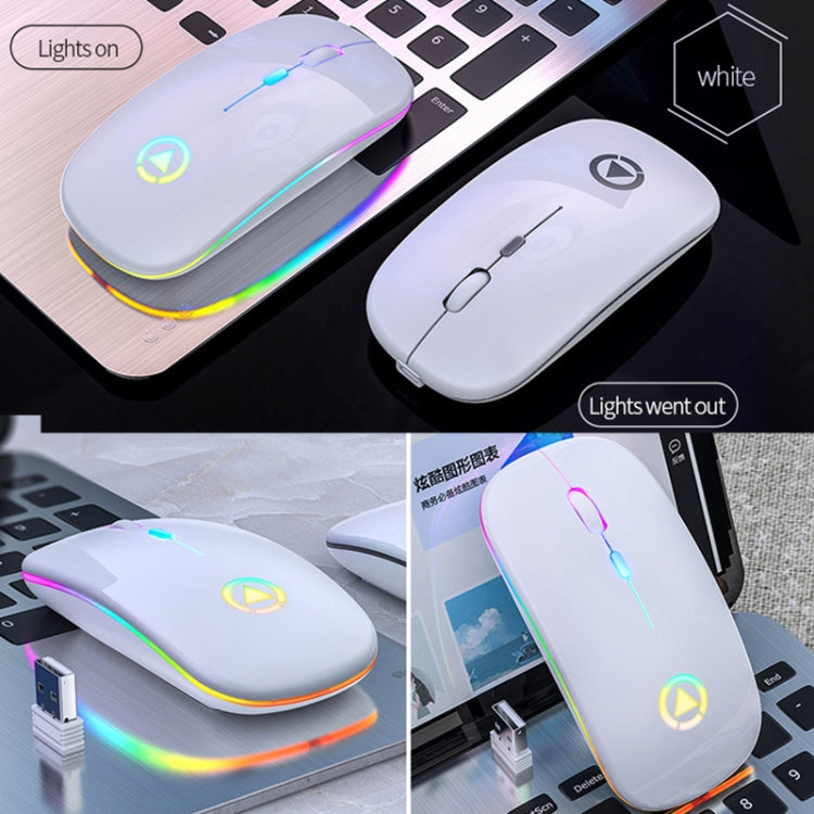 YINDIAO A2 2.4GHz 1600DPI 3-modes Adjustable RGB Light Rechargeable Wireless Silent Mouse