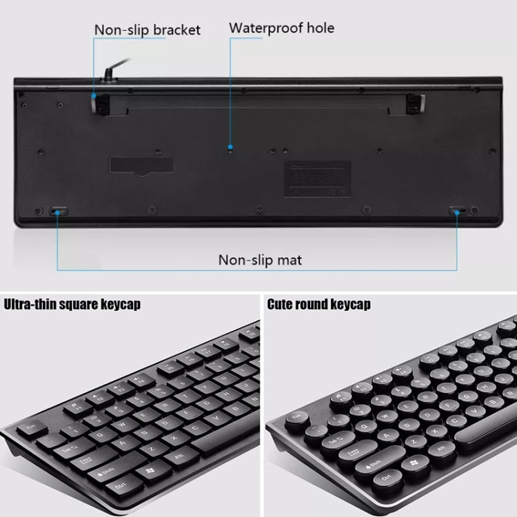 Проводная компьютерная клавиатура USB ZGB S500 с круглыми клавишами