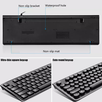 Проводная компьютерная клавиатура USB ZGB S500 с круглыми клавишами