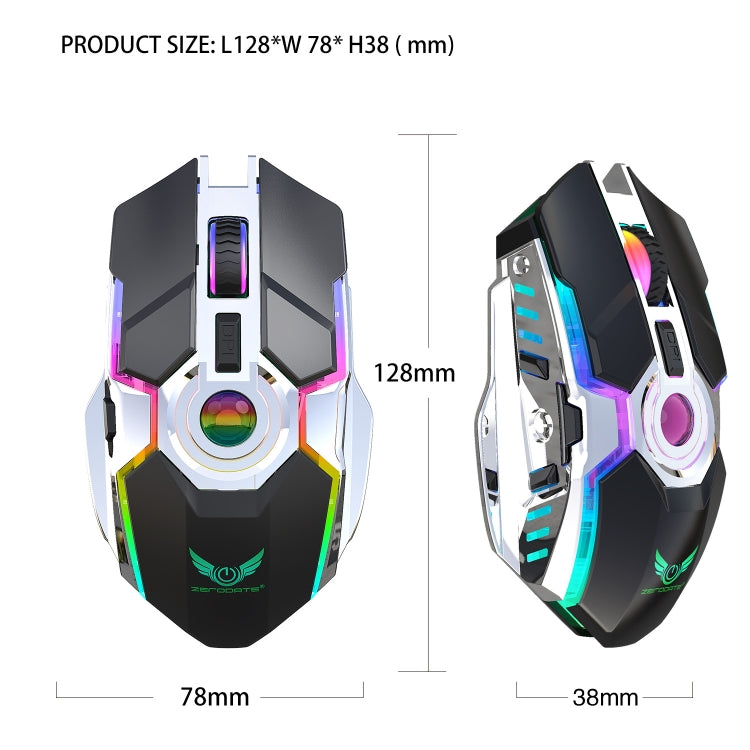 ZERODATE T30 2,4 ГГц 2400 точек на дюйм, трехскоростная регулируемая RGB-подсветка, беспроводная оптическая мышь