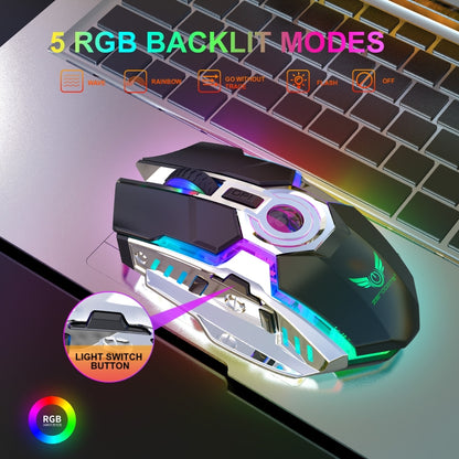 ZERODATE T30 2,4 ГГц 2400 точек на дюйм, трехскоростная регулируемая RGB-подсветка, беспроводная оптическая мышь
