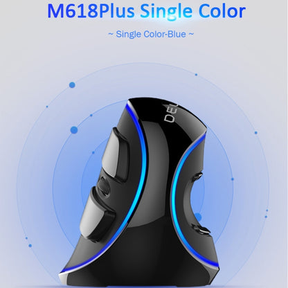 DELUX M618 Plus Wired Blue Version Optical Mouse Ergonomic Vertical Mouse 1600DPI