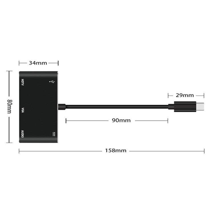 Конвертер USB-C/Type-C в HDMI/VGA/USB 3.0/PD