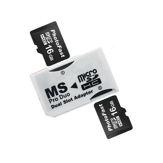 Адаптер CR-5400 с двумя слотами Micro SDHC(TF) на MS PRO Duo, общая поддерживаемая емкость: 64 ГБ