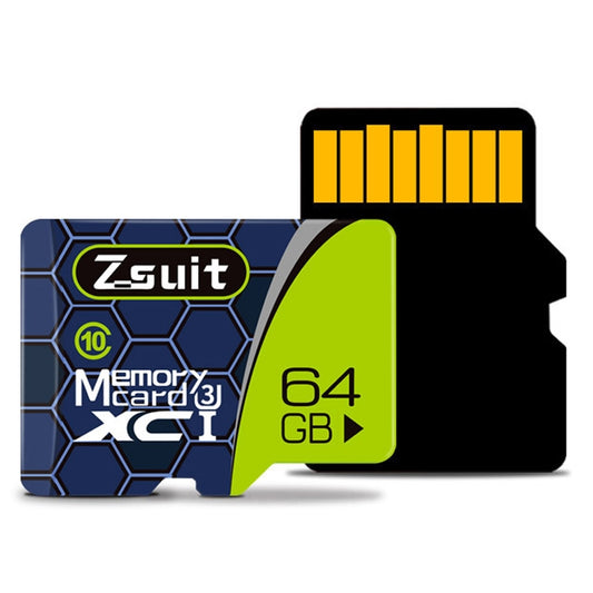 Zsuit 64GB ātrdarbīga Class10 sudrabaini pelēka TF (Micro SD) atmiņas karte