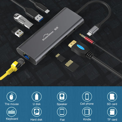 Многофункциональная док-станция расширения Blueendless 9 в 1 Type-C / USB-C HUB