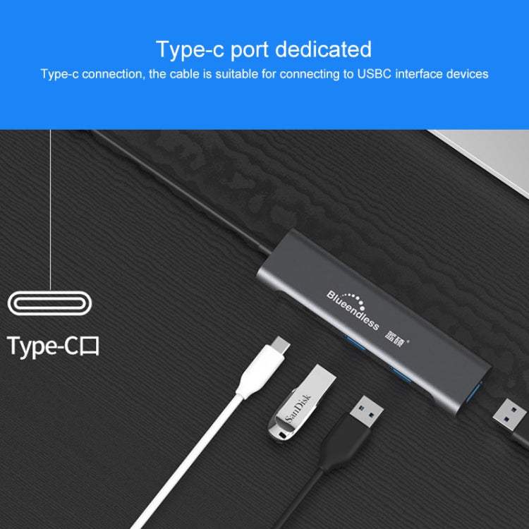 Blueendless 4 в 1 многофункциональная док-станция расширения Type-C / USB-C на HDMI + PD + Dual USB 3.0 HUB