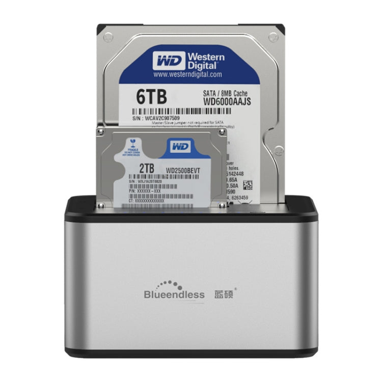 Док-станция для жёстких дисков Blueendless 2,5/3,5 дюйма SATA USB 3.0 с двумя отсеками и функцией автономного копирования