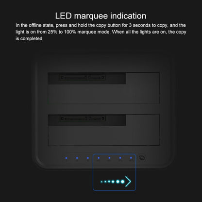 Док-станция для жёстких дисков Blueendless 2,5/3,5 дюйма SATA USB 3.0 с двумя отсеками и функцией автономного копирования