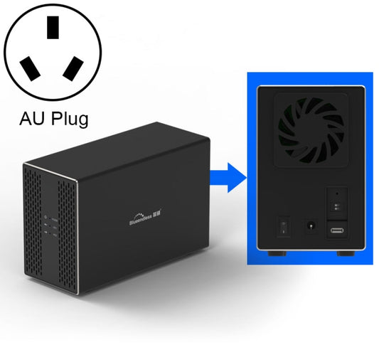 Внешний корпус для комбинированного RAID-массива Blueendless Type-C/USB-C с 3,5-дюймовым отсеком и двумя отсеками для жестких дисков