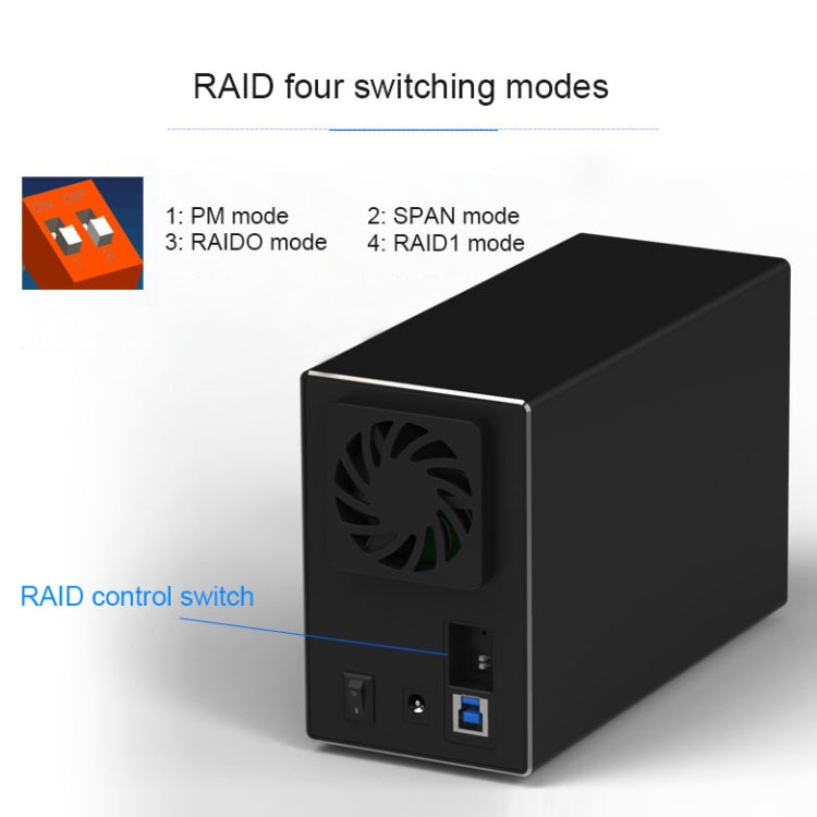 Внешний корпус для комбинированного RAID-массива Blueendless Type-C/USB-C с 3,5-дюймовым отсеком и двумя отсеками для жестких дисков
