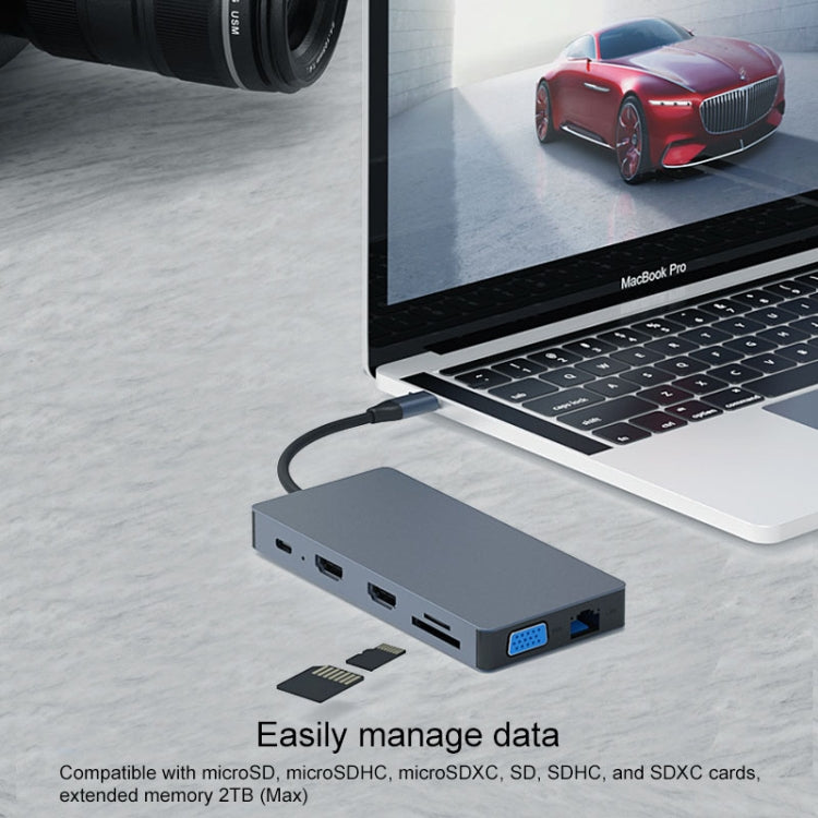 Многофункциональная док-станция расширения Blueendless 12 в 1 Type-C / USB-C HUB