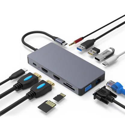 Многофункциональная док-станция расширения Blueendless 12 в 1 Type-C / USB-C HUB
