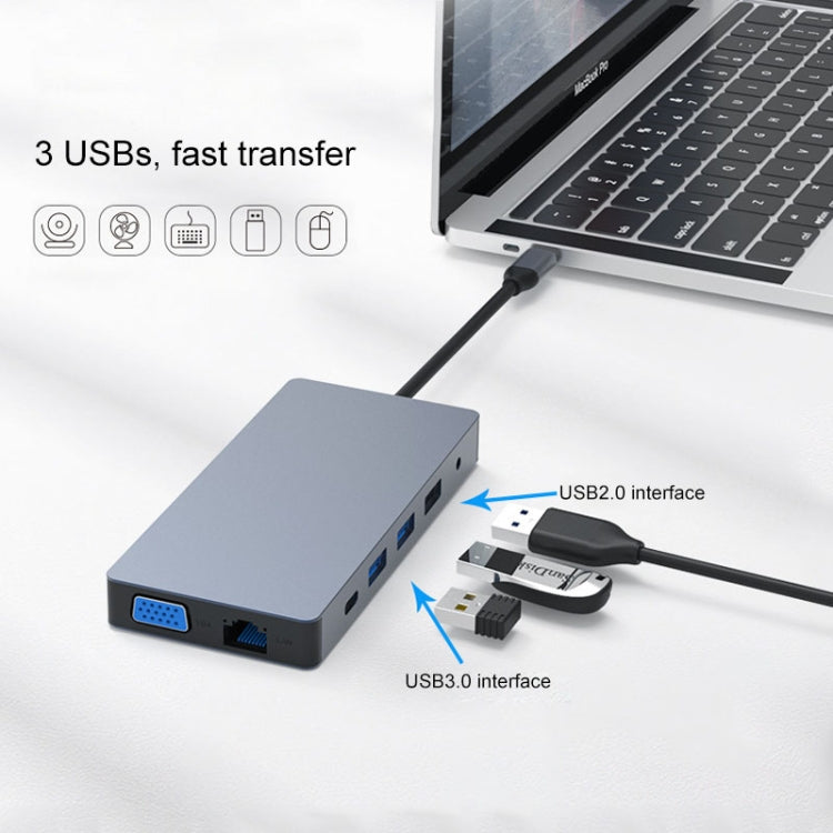 Многофункциональная док-станция расширения Blueendless 12 в 1 Type-C / USB-C HUB