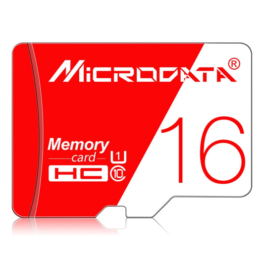 Карта памяти Microdata 16 ГБ высокоскоростная U1 красно-белая TF (Micro SD)