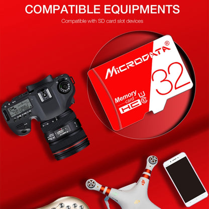 Карта памяти Microdata 16 ГБ высокоскоростная U1 красно-белая TF (Micro SD)