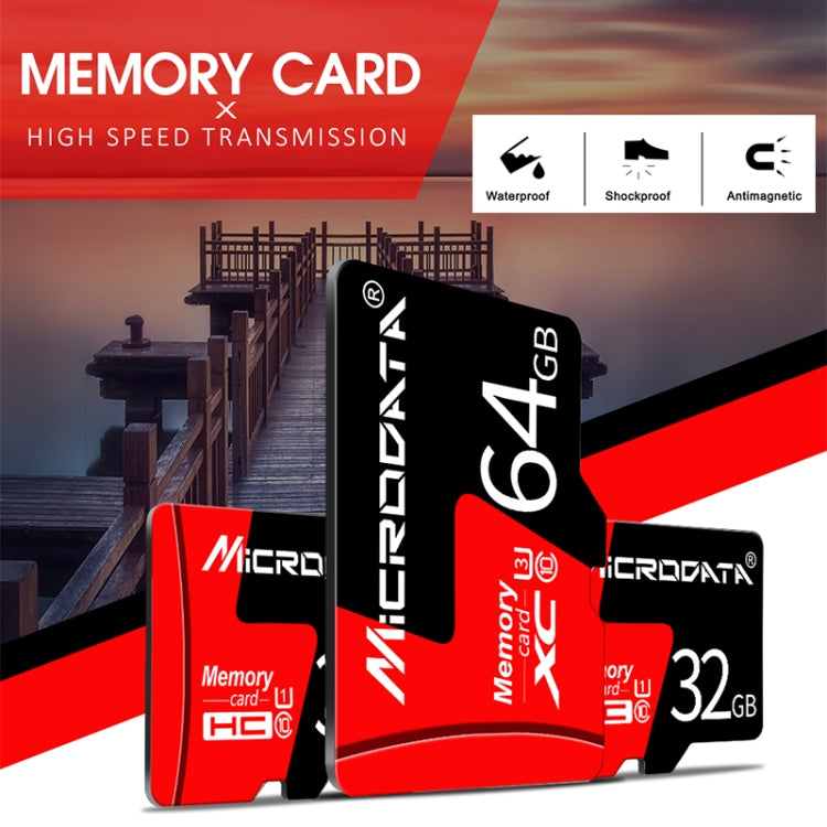 Карта памяти Microdata 32 ГБ U1 красно-черная TF (Micro SD)