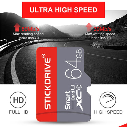 Карта памяти STICKDRIVE 128 ГБ U3, красная и серая, TF (Micro SD)