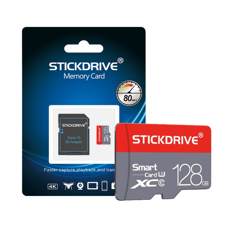 Карта памяти STICKDRIVE 128 ГБ U3, красная и серая, TF (Micro SD)