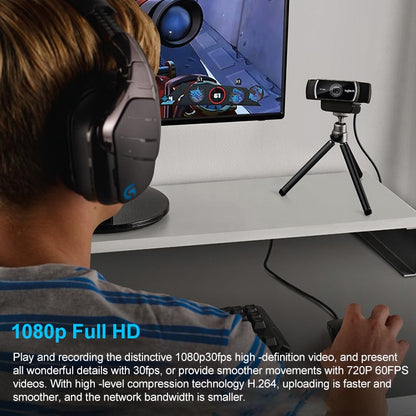 Logitech C922 Pro HD Pro с автофокусом, встроенной веб-камерой для потоковой передачи данных 1080P