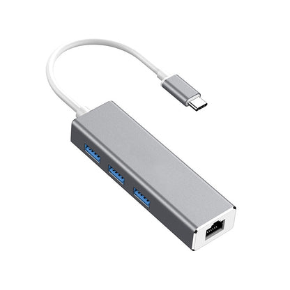 USB-C / Type-C to Gigabit Ethernet RJ45 & 3 x USB 3.0 Adapter Converter HUB, Computer External Tablet Phone Universal