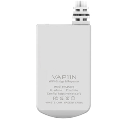 VONETS VAP11N Mini WiFi 300 Мбит/с повторитель WiFi-моста, лучший партнер для IP-устройств / IP-камер / IP-принтеров / XBOX / PS3 / IPTV / Skybox