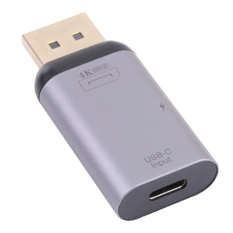 2 в 1 4K 60 Гц DP-штекер на USB-C/Type-C для зарядки + адаптер USB-C/Type-C (женский)