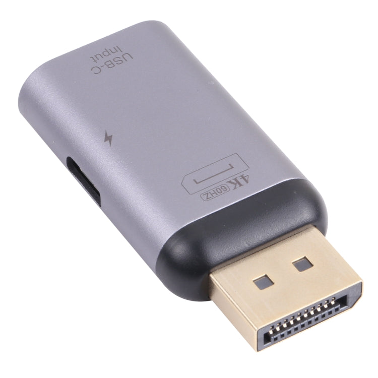 2 в 1 4K 60 Гц DP-штекер на USB-C/Type-C для зарядки + адаптер USB-C/Type-C (женский)