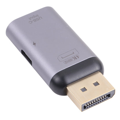 2 в 1 4K 60 Гц DP-штекер на USB-C/Type-C для зарядки + адаптер USB-C/Type-C (женский)