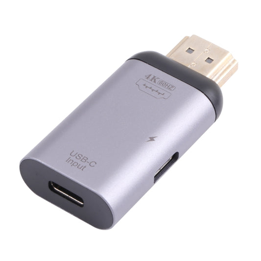 2 в 1 4K 60 Гц HDMI (штекер) на USB-C/Type-C для зарядки + адаптер USB-C/Type-C (гнездо)