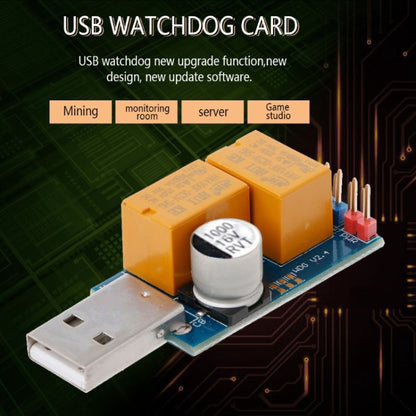 USB sargsuņa karte ar dubultu releju, bez uzraudzības, automātiska restartēšana, zils ekrāns, avārijas taimeris, pārstartēšana 24 stundu ieguves servera spēlēm