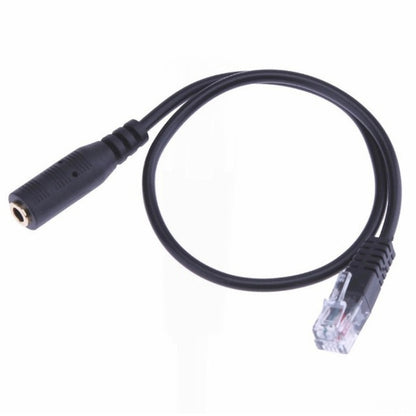 3,5 mm ligzda uz RJ9 datora/mobilā tālruņa austiņu un biroja tālruņa adaptera pārveidotāja kabelis, garums: 32 cm