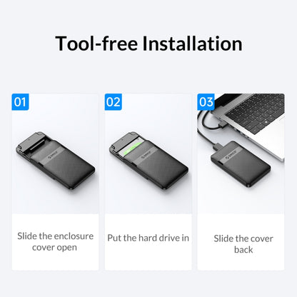 ORICO 2577U3-V1 Grid Texture Design 2.5 inch USB3.0 Micro-B Hard Drive Enclosure Box