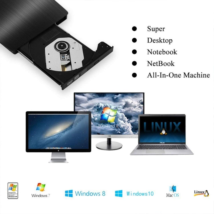 Внешний DVD-RW привод DVD/CD с матовой текстурой и функцией USB 3.0 POP-UP, внешний привод ODD и HDD