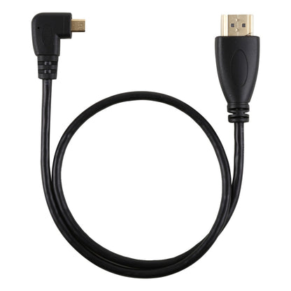 50 cm 4K HDMI vīriešu uz Micro HDMI taisnleņķa vīriešu apzeltīts savienotāja adaptera kabelis