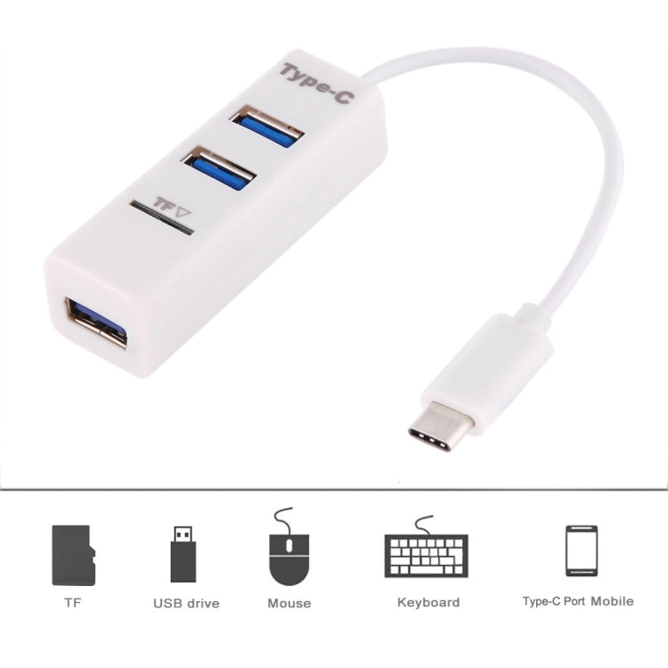 2 в 1 USB 3.1 USB-C / Type-C на USB 2.0 COMBO 3 порта HUB + TF кард-ридер