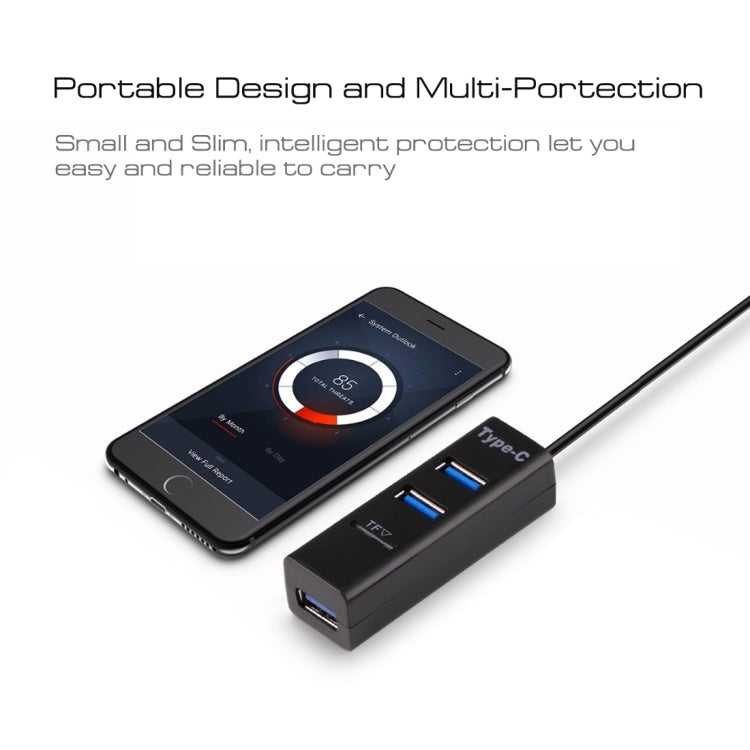 2 в 1 USB 3.1 USB-C / Type-C на USB 2.0 COMBO 3 порта HUB + TF кард-ридер