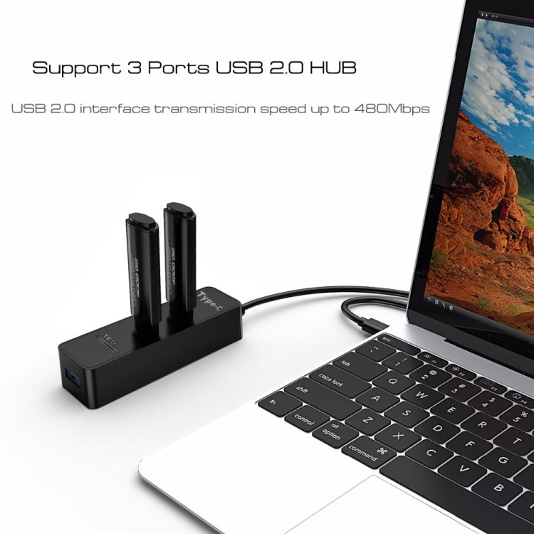 2 в 1 USB 3.1 USB-C / Type-C на USB 2.0 COMBO 3 порта HUB + TF кард-ридер
