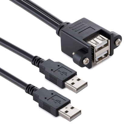 bk3507 Удлинительный кабель Dual USB 2.0 «папа» — Dual USB «мама» с отверстием для крепления, длина: 50 см