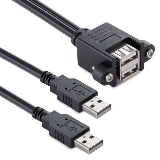 bk3507 Удлинительный кабель Dual USB 2.0 «папа» — Dual USB «мама» с отверстием для крепления, длина: 50 см