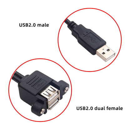 bk3507 Удлинительный кабель Dual USB 2.0 «папа» — Dual USB «мама» с отверстием для крепления, длина: 50 см