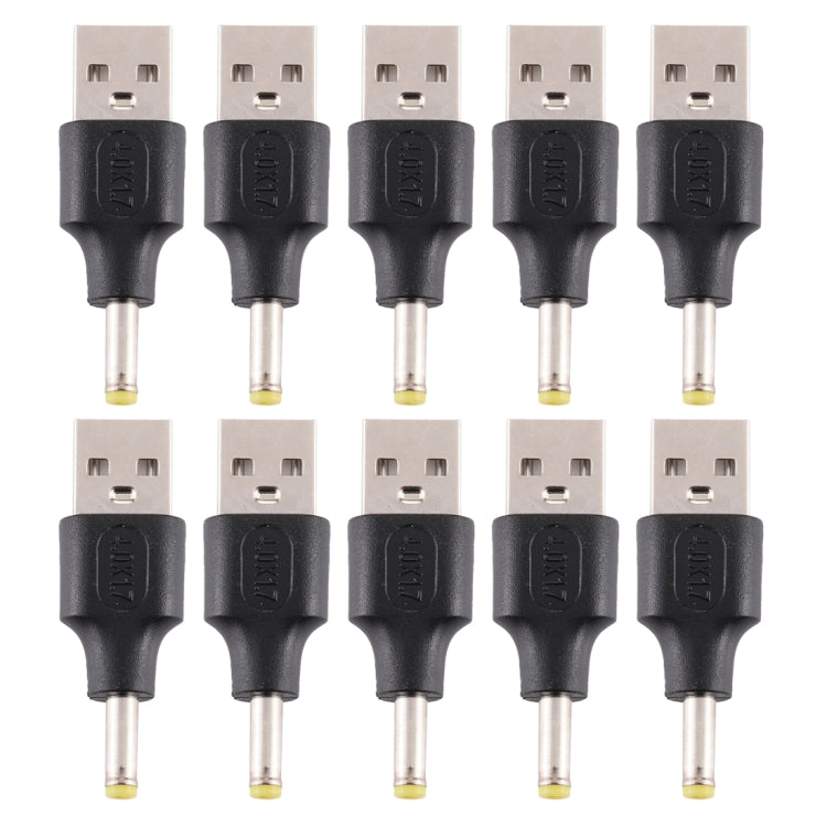 10 gab. 4.0 x 1.7 mm vīriešu un USB 2.0 vīriešu līdzstrāvas barošanas spraudņa savienotājs